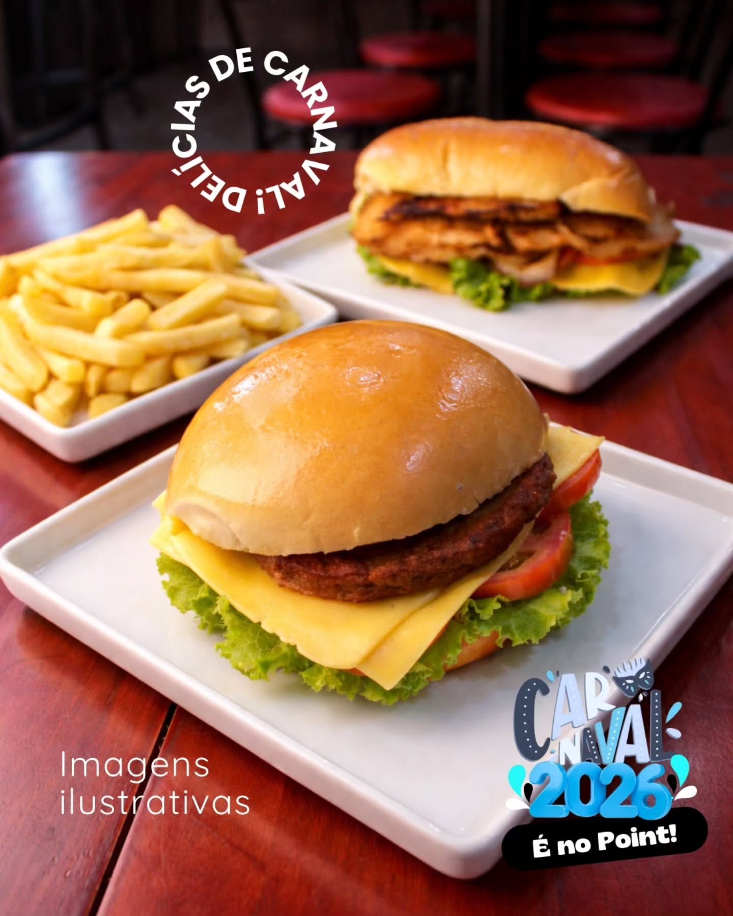 Hambúrguer com batatas fritas do Point